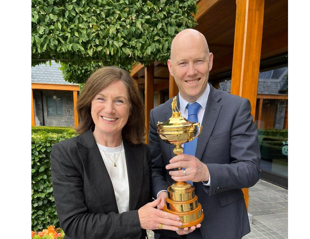 Limerick council's Ryder Cup co-ordinator Elaine O'Connor and the deputy director general Gordon Daly