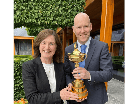 Limerick council's Ryder Cup co-ordinator Elaine O'Connor and the deputy director general Gordon Daly
