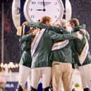 The Irish team celebrating.