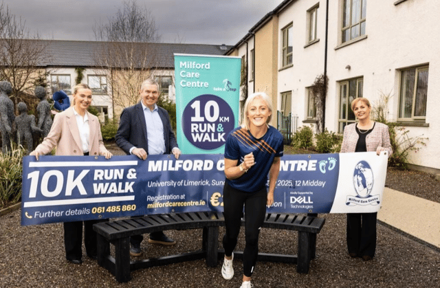 Sarah Lavin helping to launch the Milford Care Centre 10km run/walk