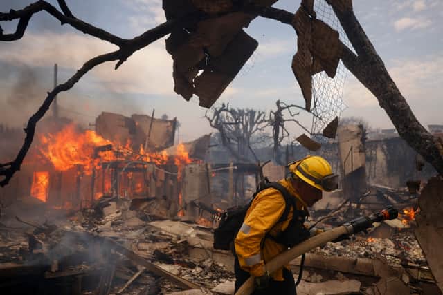 While firefighters are fairly confident the Eaton fire further inland will remain contained, there are concerns a new fire could break out with vegetation especially dry for this time of year, said Carlos Herrera, an Eaton fire spokesperson.
