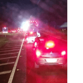 The scene on the Limerick to Shannon road this Wednesday night