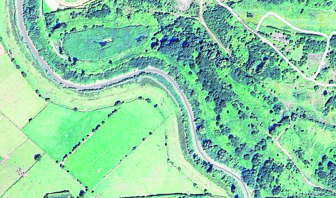 Aerial view of a portion of Ballinacurra Creek