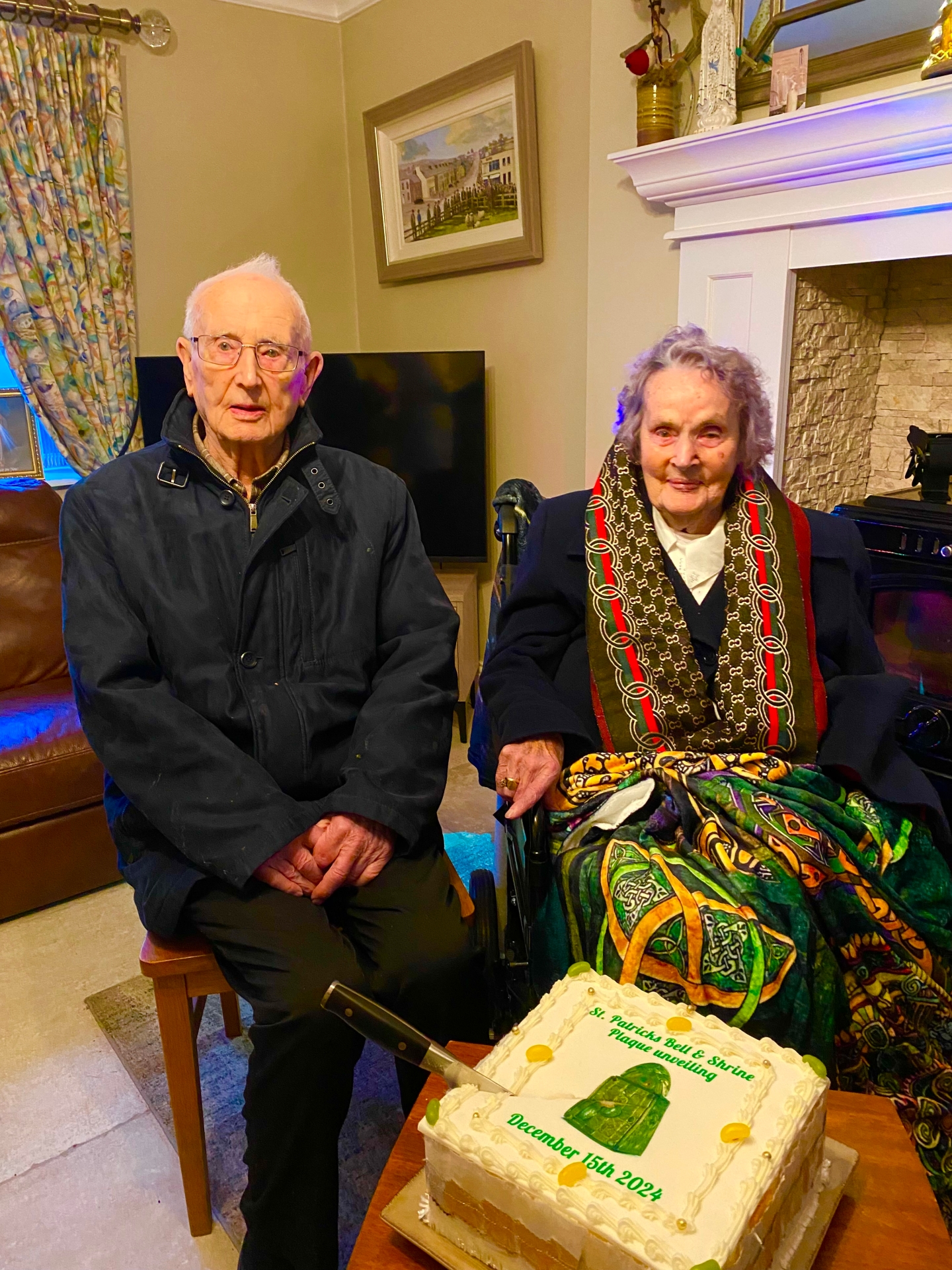 John Joe McKenna, who was the main driver behind the erection of the stone, pictured with his sister Kathleen O'Kane.