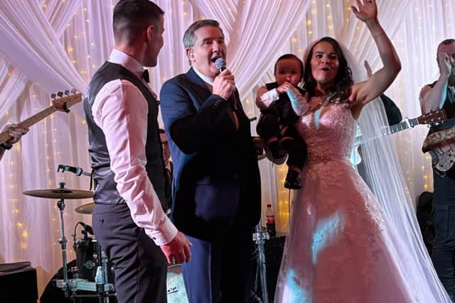 Geraldine and Shane are both massive country music fans in general - and fans of Daniel in particular - and exchanged their vows on Saturday at St Colmcille’s Church, Glendowan, with Fr Michael McKeever conducting the official duties.