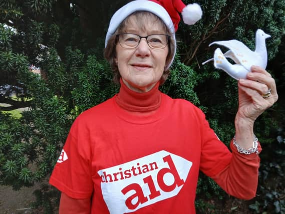 Gillian Kingston from Shinrone in County Offaly is hanging a dove of peace on her Christmas tree this festive season in solidarity with all those whose lives have been devastated by war.