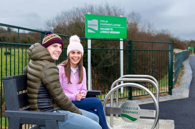 Pictured enjoying Limerick Greenway are Kathy Halpin and Shane Feane | PICTURE: Alison Miles