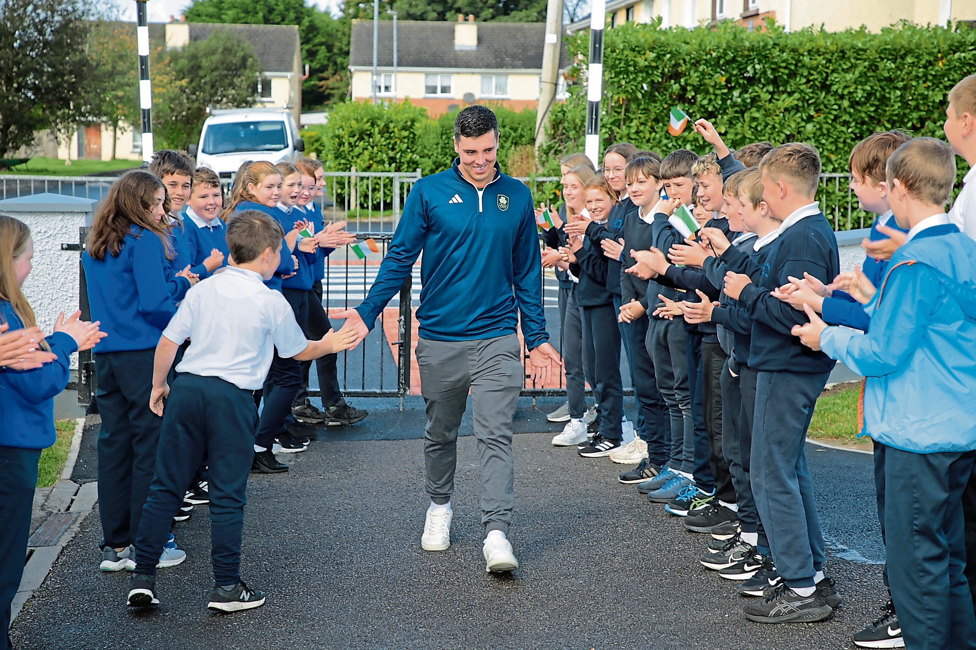 Longford Olympian recieves warm welcome at Scoil Mhuire