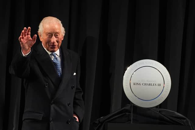 The King then unveiled a plaque to mark his visit to the power station before meeting Mr Cook.
