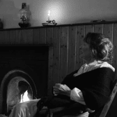 A fireside scene from the film Bridget