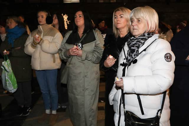 The poignant tribute came at the end of a 16 Days of Action candlelight vigil on Tuesday evening organised by Foyle Women’s Aid.