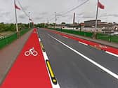 This rendering of the Shannon Bridge with bike lanes on it was designed by the Limerick Cycling Campaign