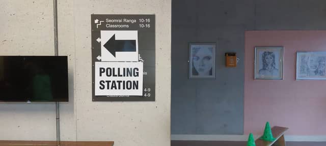 The entrance to the polling station at Scoil Mocheallog in Kilmallock