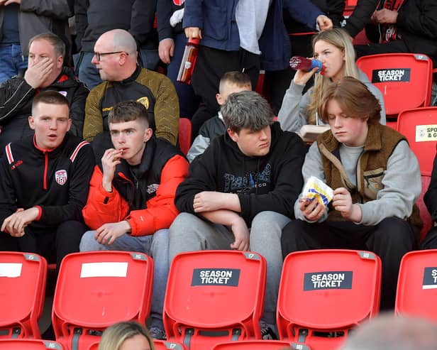 Derry City fans at the Brandywell