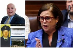 Mary Lou McDonald challenged by Fianna Fáil Laois candidate Brian Stack whose father died in 1984 after being shot by the IRA..