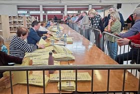Counting of votes at the St John Bosco Centre at the recent local elections.