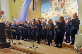 The Cois Nore Choir in St Senan’s Church with conductor Adrian O’Keeffe