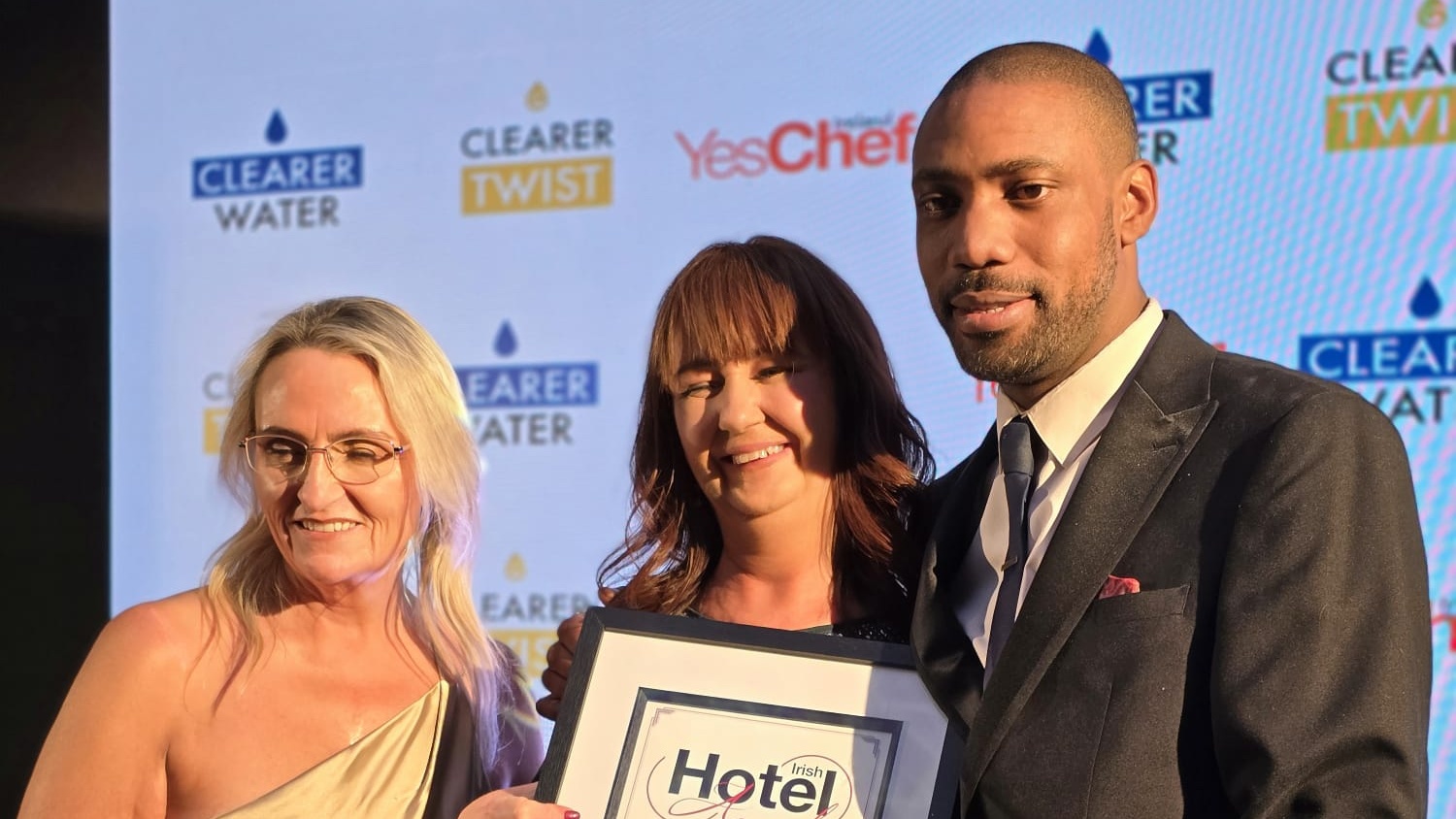 General Manager Breda Haden and deputy  Alvin Cooper at the at the 2024 Irish Hotel Awards