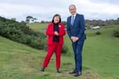 Tánaiste Micheál Martin with Senator Fiona O'Loughlin in the Curragh Plains / PHOTO: AISLING HYLAND