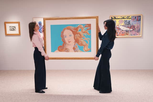 Hockney’s most famous muse is textile designer Celia Birtwell and a portrait of her called Celia With Green Hat (1984), which was part of Hockney’s Moving Focus series, is also in the exhibition.