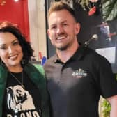 Proprietor of JJ Houghs, Ger Hough, pictured with Eastenders actress Shona McGarty