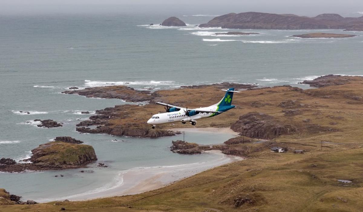 An airplane comes into Donegal Airport