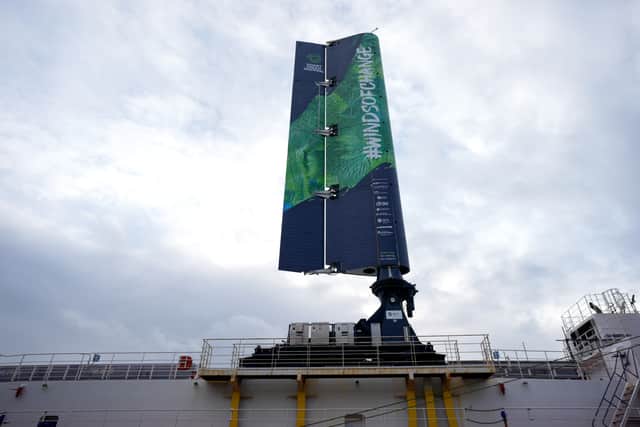 The 5,000-tonne cargo carrier the Pacific Grebe has been retrofitted with the 20-metre FastRig test sail and assessed in the Solent under controlled trials to test the ship’s performance in different conditions.