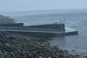 The pontoon at Dugort Pier has yet to be installed for 2026