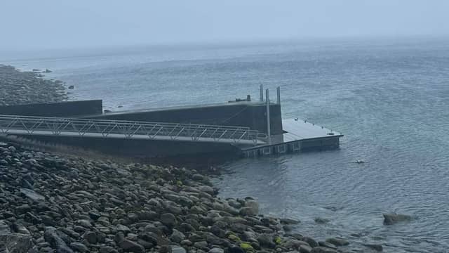 The pontoon at Dugort Pier has yet to be installed for 2026