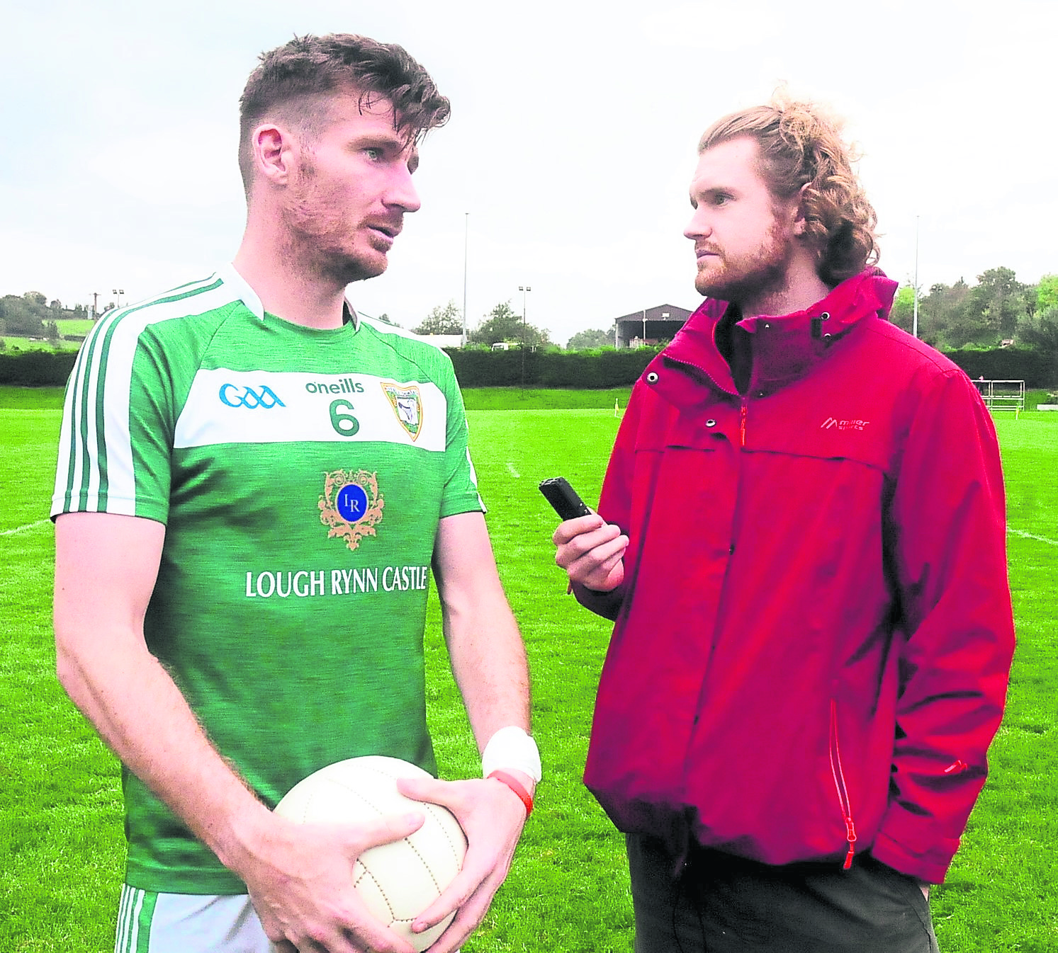 Mohill captain Shane Quinn chats with Leitrim Observer reporter Eoin Quinn after leading his team to a fifth Connacht Gold SFC Final in a row  Picture: Willie Donnellan
