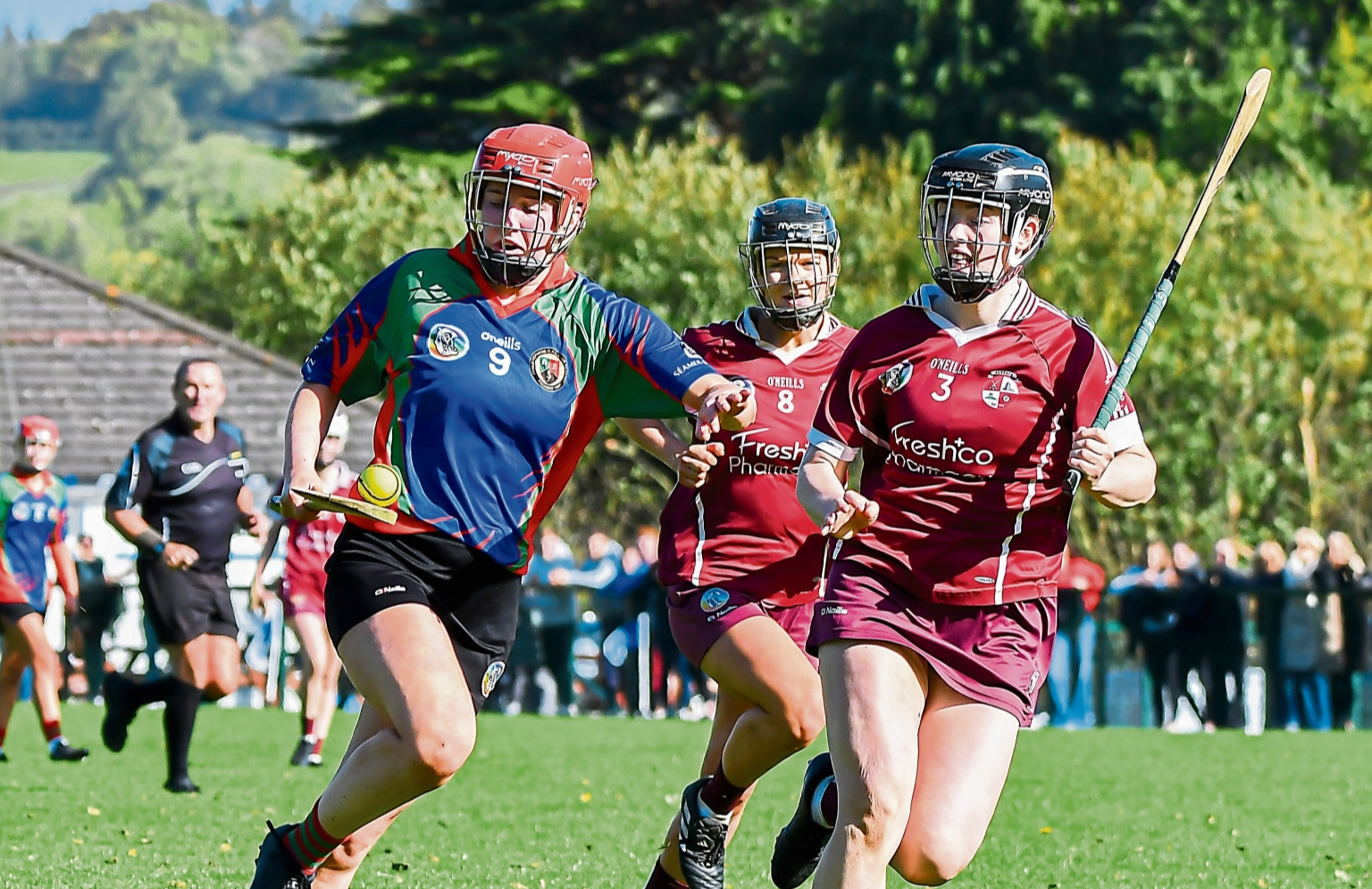Anna Doheny (James Stephens) fends off a challenge from Katie Ryan (Clara). Picture: Billy Culleton