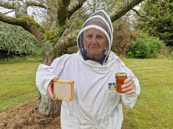 Mervyn Rothwell (89) from The Rower in County Kilkenny donates the proceeds of his honey sales to charities including Christian Aid Ireland picture: Howard Rothwell