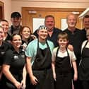Actor and comedian Bill Murray with the staff at  Caisleáin Óir Hotel.  Photo: Caisleáin Óir