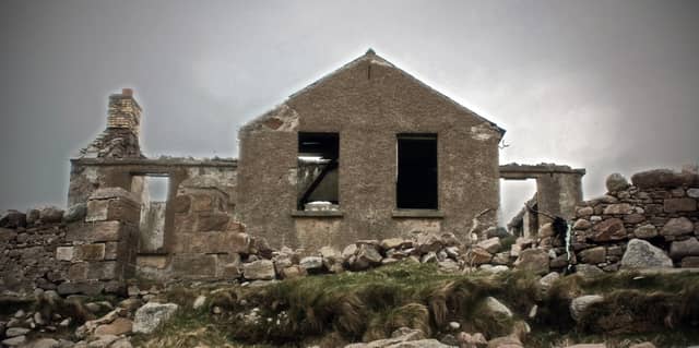 The old schoolhouse on Gola as depicted in Enda O'Flaherty's book 'Deserted Schoolhouses of Ireland'
