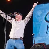 Paul Young inroducing Kila, the opening act of Kilkenny Animated 2023