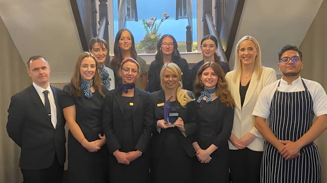 Staff at Redcastle celebrating the Luxlife award last week