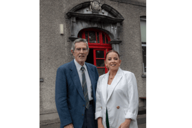 Doctor Terry O'Callaghan with Clonmel High School Principal Karen Steenson