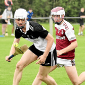 Mullinavat’s Bill Dempsey is chased by Clara’s Conor Hoyne during last Saturday's SHL clash. Picture: Willie Dempsey