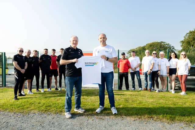 Seán McClean, Louth GAA Chairperson and Brendan McGrath, Site Lead and VP of Manufacturing, WuXi Biologics.