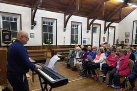 Joining in the open night sing-along at Roscrea community choir