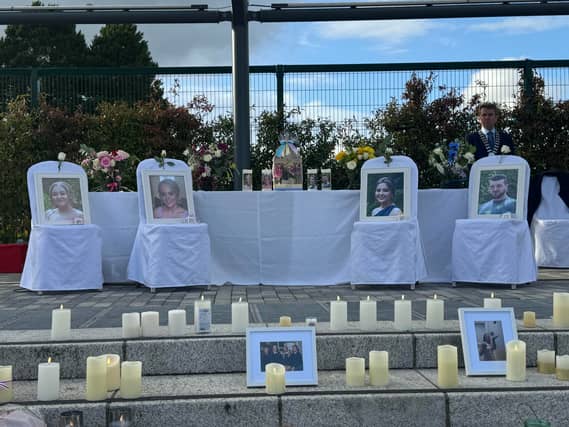 A remembrance service was held at the Kickham Plaza for the four victims of road traffic accident that took place last year