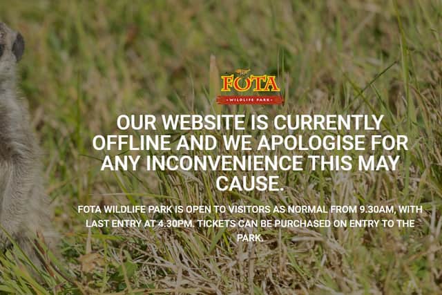 While the Fota Island Wildlife Park website remains offline, the park will be open to members of the public as normal this Thursday and day-to-day operations have not been affected.