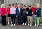 CBS Leaving Cert students pictured with  students with Principal Tom Clarke and Deputy Principals, Derarca Maguire and Lucy Ryan