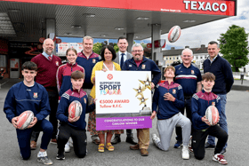 Tullow Rugby Club receiving the award