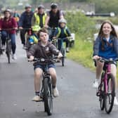 Taking part in the Shannon Harbour High Nelly Fun Cycle were Aine & Aodhan Lyons.
