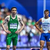 Mark English of Team Ireland before the men's 800m heats at the Stade de France during the 2024 Paris Summer Olympic Games