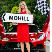 Former Miss World Rosanna Davison with Mohill sign