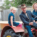Jocelyn Collins, Michael McElligott and Tricia Collins at the Joe Wright Memorial Tractor Run back in 2019