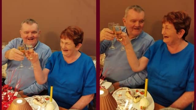 Deirdre Gorrell and John McGread celebrating 40 years of marriage