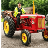 Pat Murphy in his 1962 David Brown 850, which he is driving along the 2,800km Wild Atlantic Way at top speed of 24kph to raise money for Concern and Gaza.